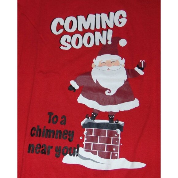 Womens Pajamas Christmas Santa Coming Soon Red Plaid 2 pc Plus Top Pants-sz 2X - Picture 3 of 6